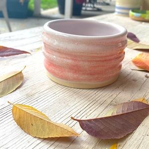 Colorful stoneware pot